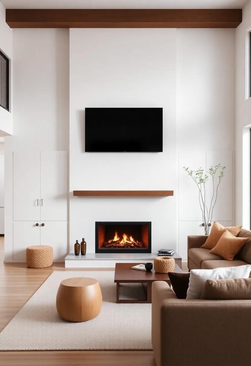 Creating Harmony: Designing a Cozy Living Room with Fireplace and Wall-Mounted TV