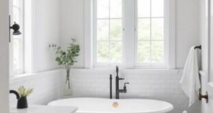 Elegant Farmhouse Bathrooms: Timeless Black and White Design Ideas