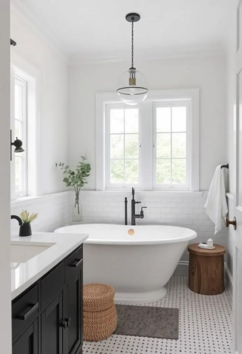 Elegant Farmhouse Bathrooms: Timeless Black and White Design Ideas