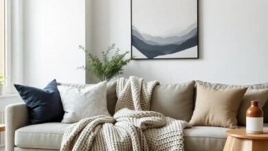 Embracing Comfort: The Cozy Charm of Scandinavian Living Rooms with Textured Throw Blankets