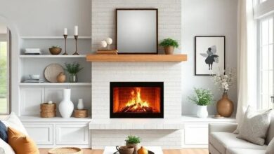 Cozy Charm: Designing a Farmhouse Living Room with a Stunning Fireplace