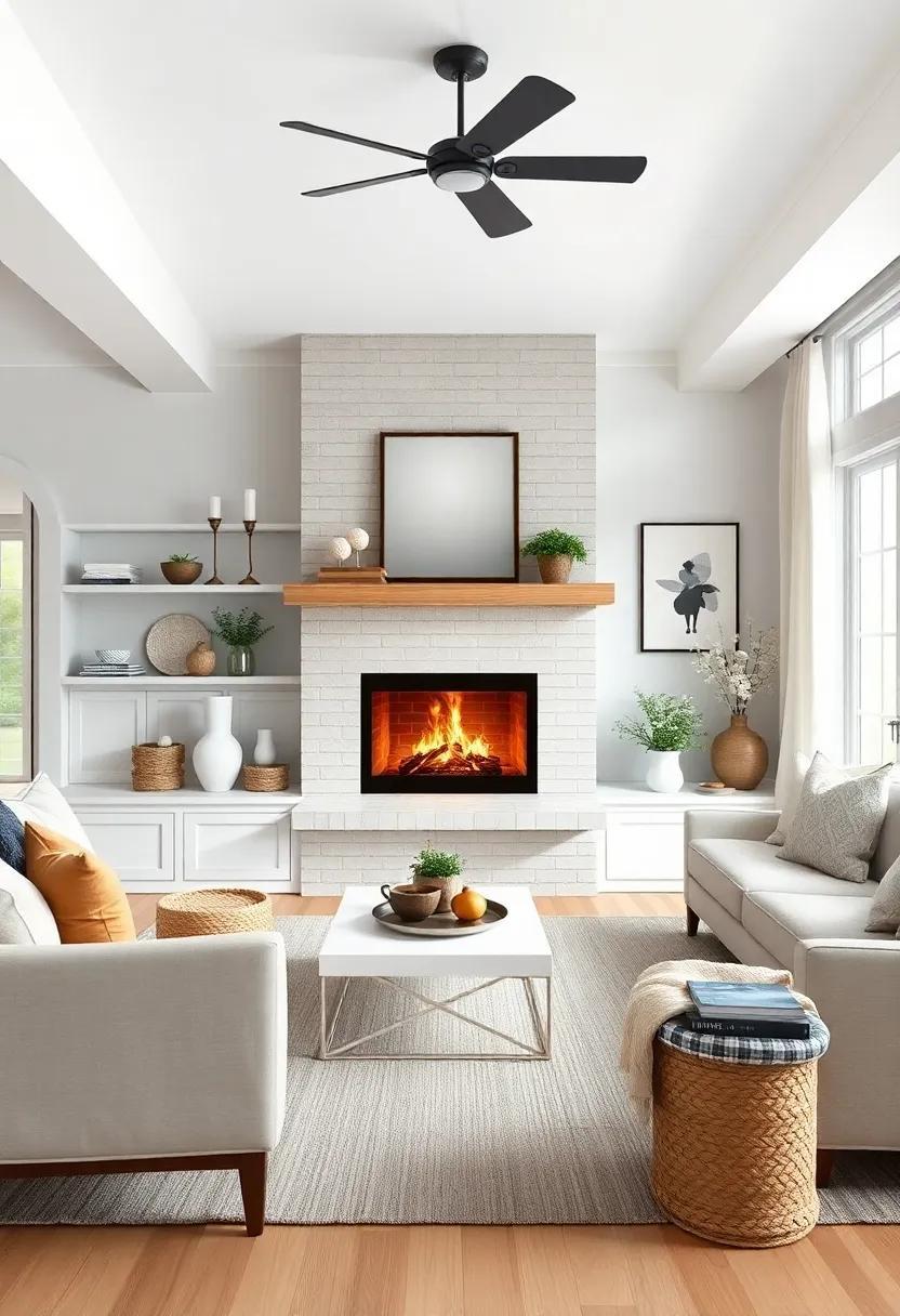 Cozy Charm: Designing a Farmhouse Living Room with a Stunning Fireplace