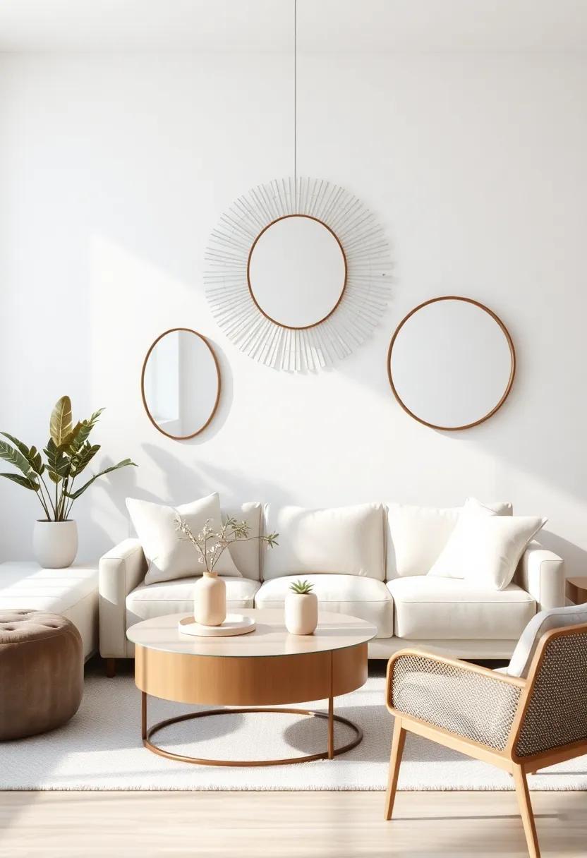 Transform Your Space: Aesthetic Living Rooms Enhanced with Creative Wall Mirrors