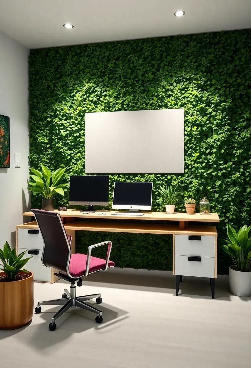 Transform Your Workspace: The Beauty of Green Wall Home Office Design