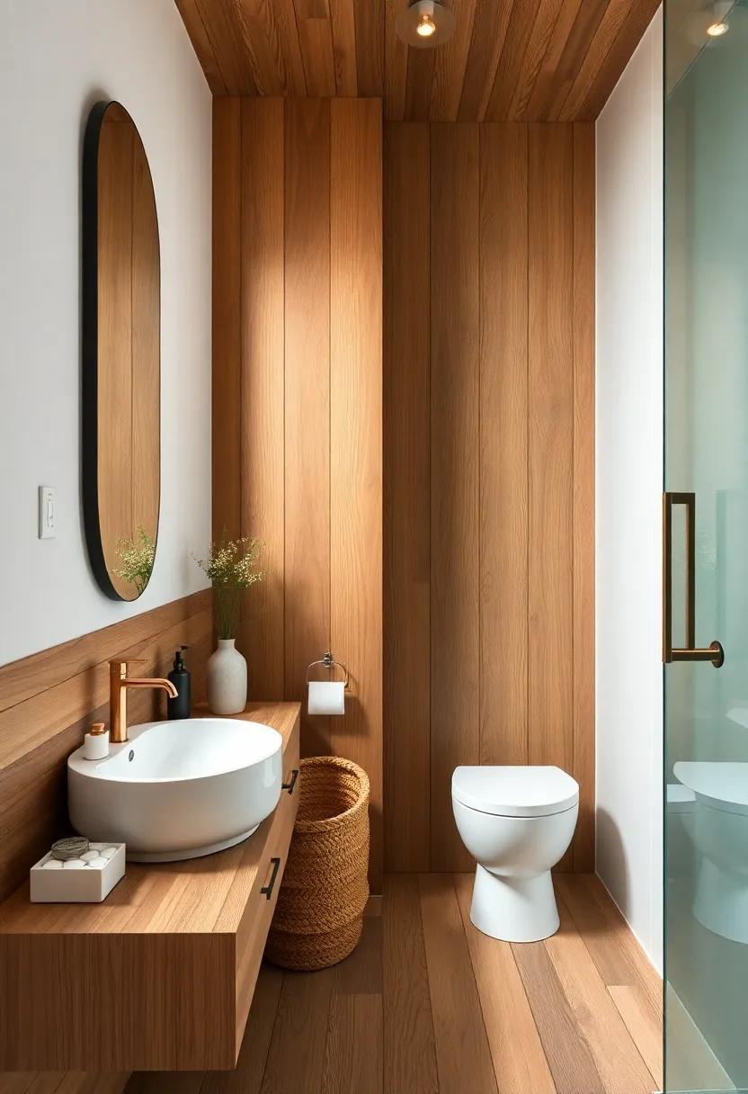 Transform Your Space: Embracing Eclectic Elegance with Warm Wood Finishes in the Bathroom