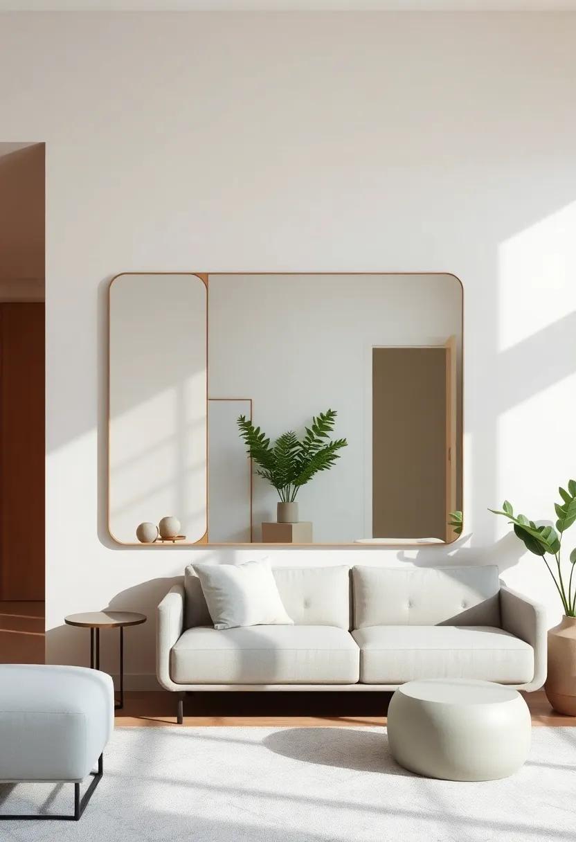 Accent‍ Walls: ​using Mirrors ⁣to Define‌ Different Living Zones