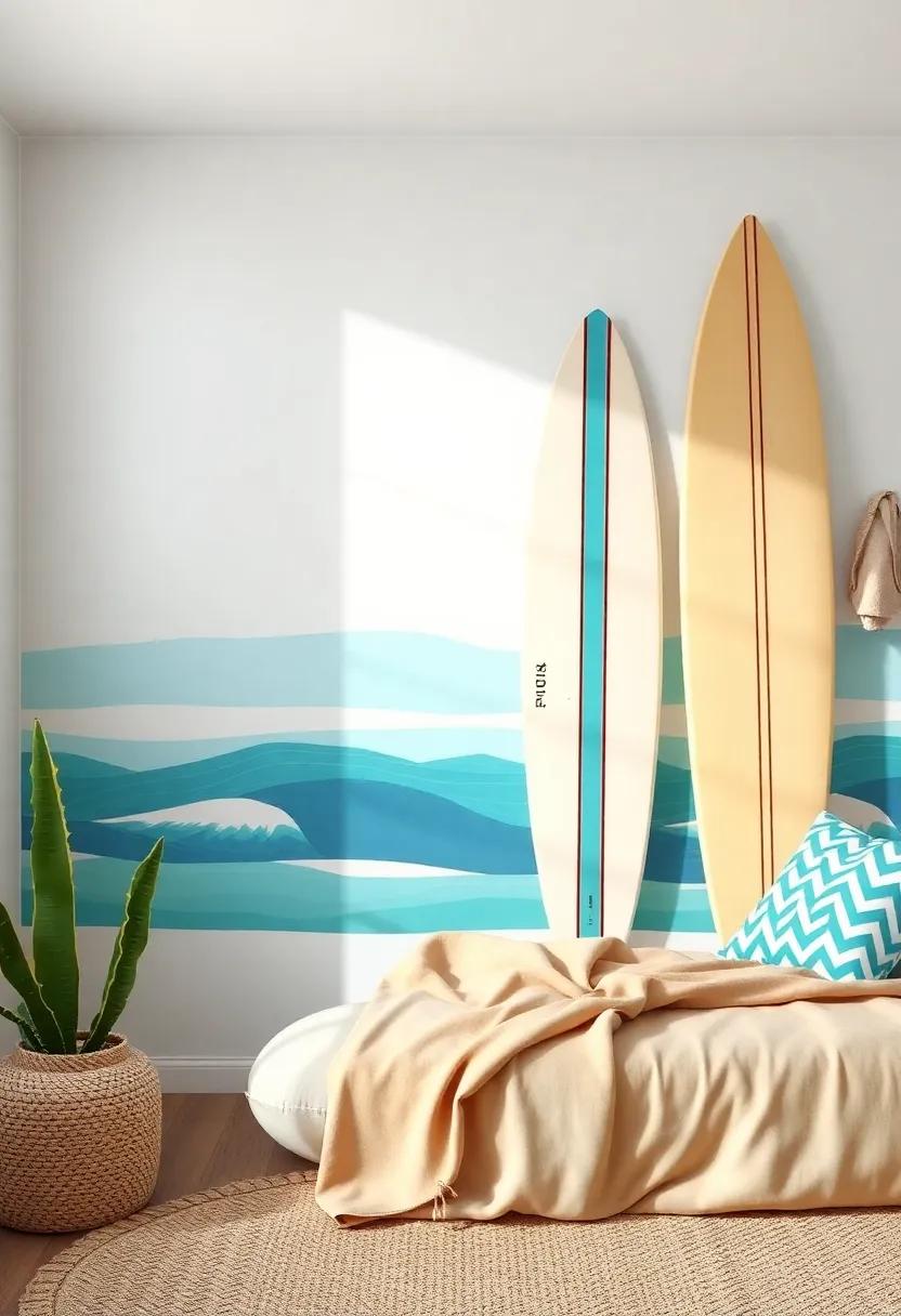 Crafting a Surf Shack Vibe with ​Wall Murals and Vintage Surfboards