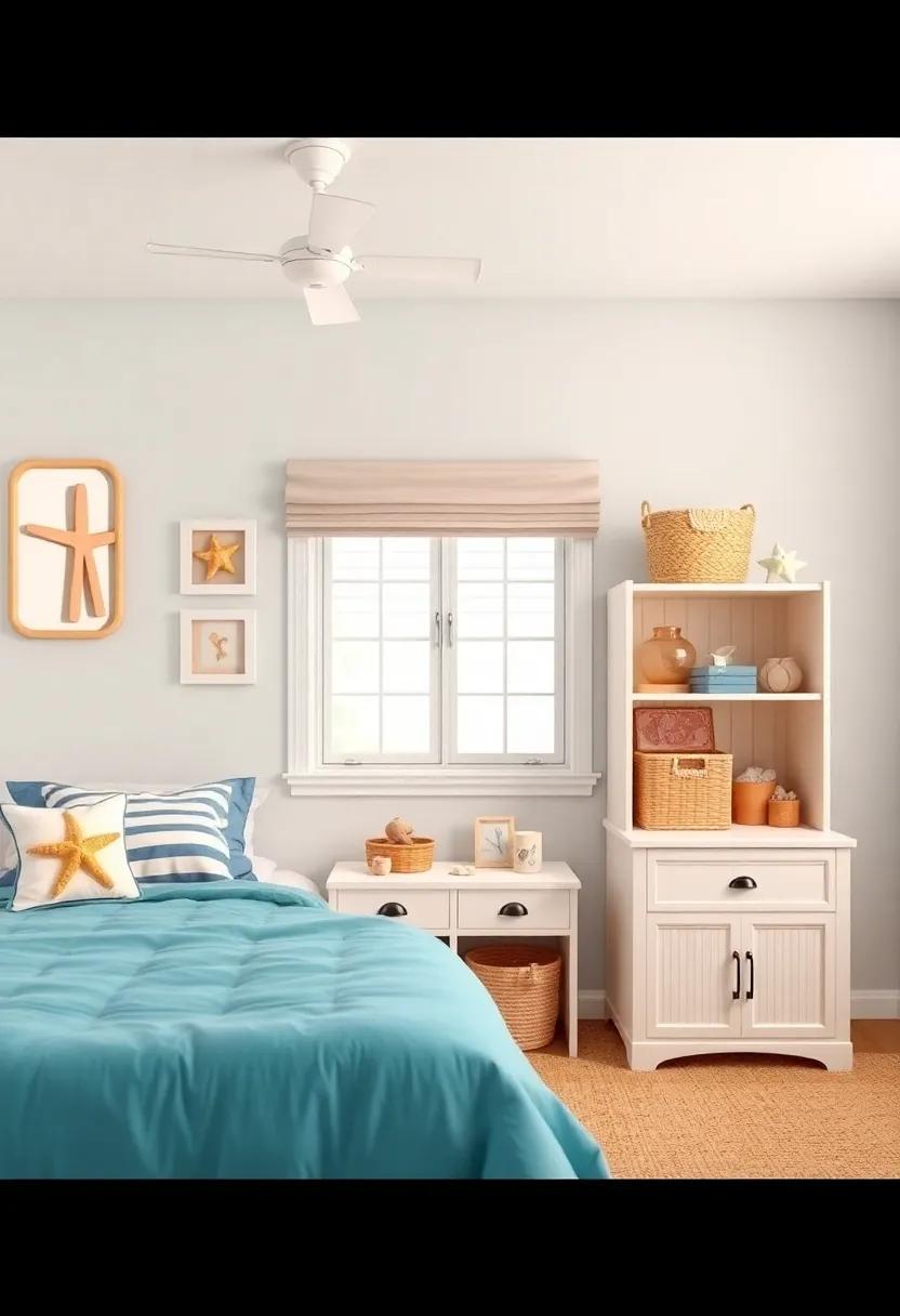 Nautical Storage Solutions ​for Keeping a Beach-Themed Room Organized