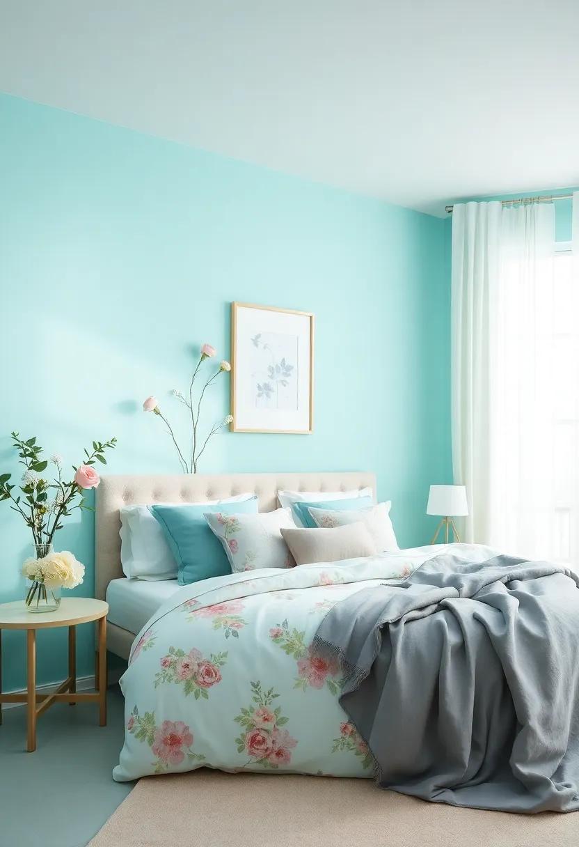 Romantic Retreat: Enveloping Bedrooms With Soft Florals And Turquoise Tones