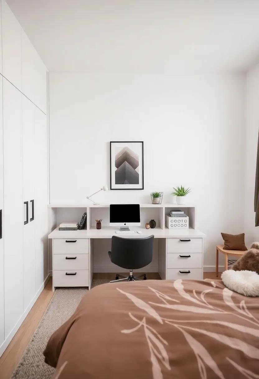 Incorporating Storage: Merging Workspace and Bedroom Organization