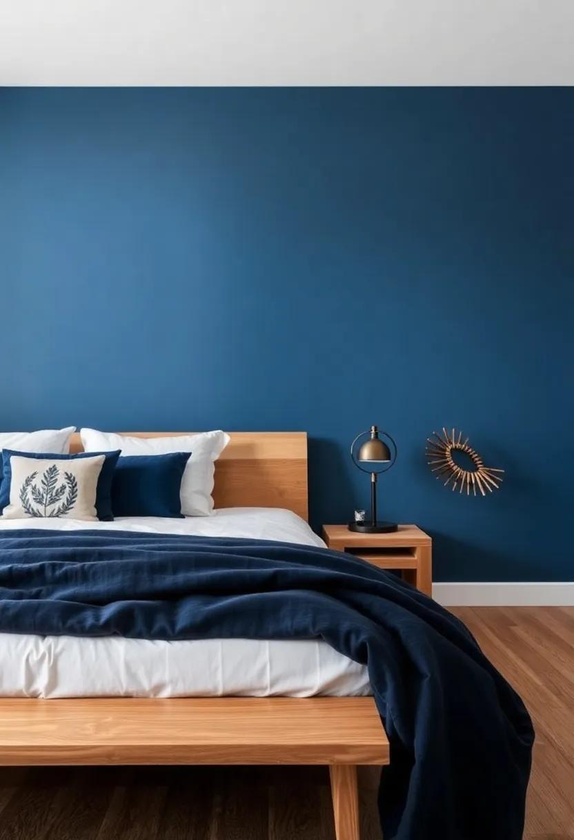 Perfect Pairings:‍ Deep Blue‌ Accents with Natural ⁣Wood and ‌Metals