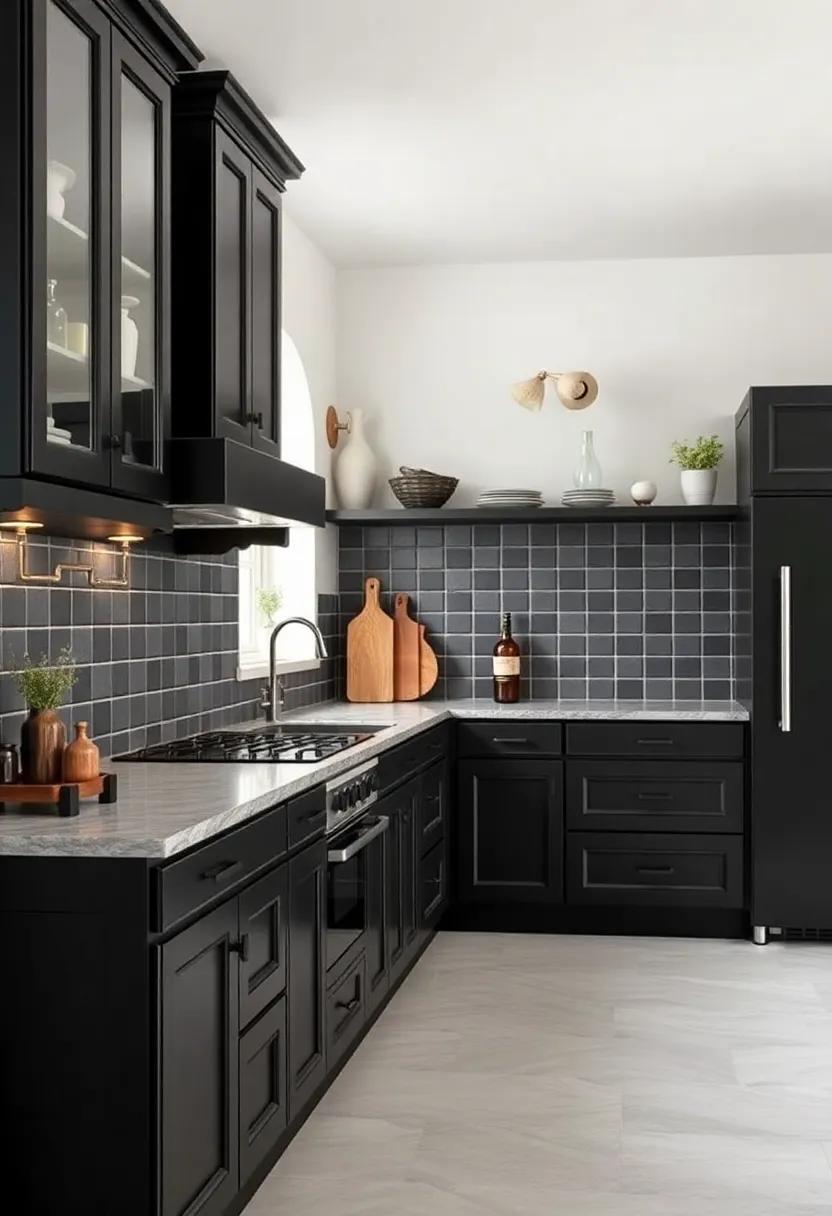 Vintage Elements ‍That Harmonize with a Modern Black ​kitchen