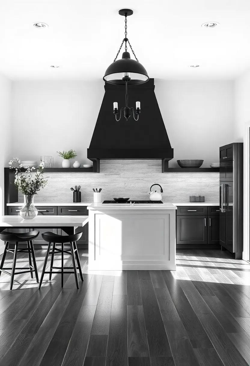 Highlighting the Beauty of ​Hardwoods in‌ Black and White interiors