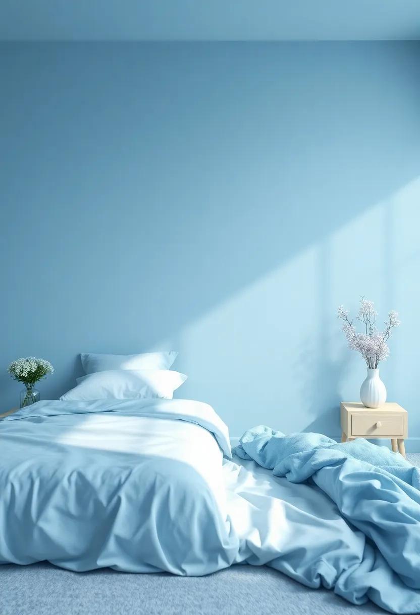 Inviting Serenity ⁣With Soft Sky Blue Textures in Your Bedroom