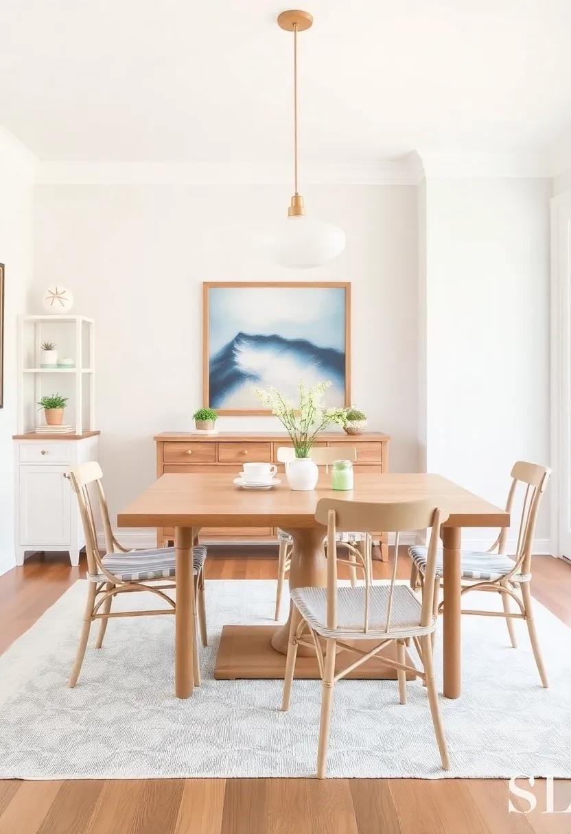 Mixing and Matching Dining chairs: A Playful Coastal Vibe