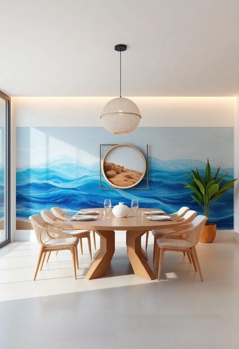 Coastal-Inspired Art Pieces for a Unique ⁣Dining experience