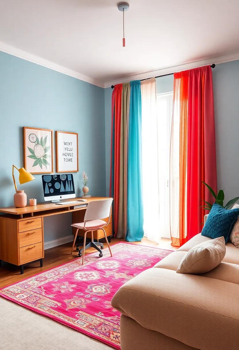 Colorful ​Textiles: Adding Flair​ with Rugs,Curtains,and Cushions