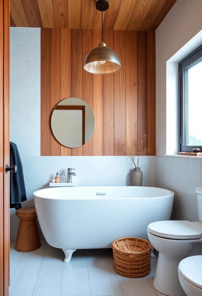 Transform Your Bathroom into ⁤a Haven of⁤ Eclectic Elegance with Rich Wooden accents