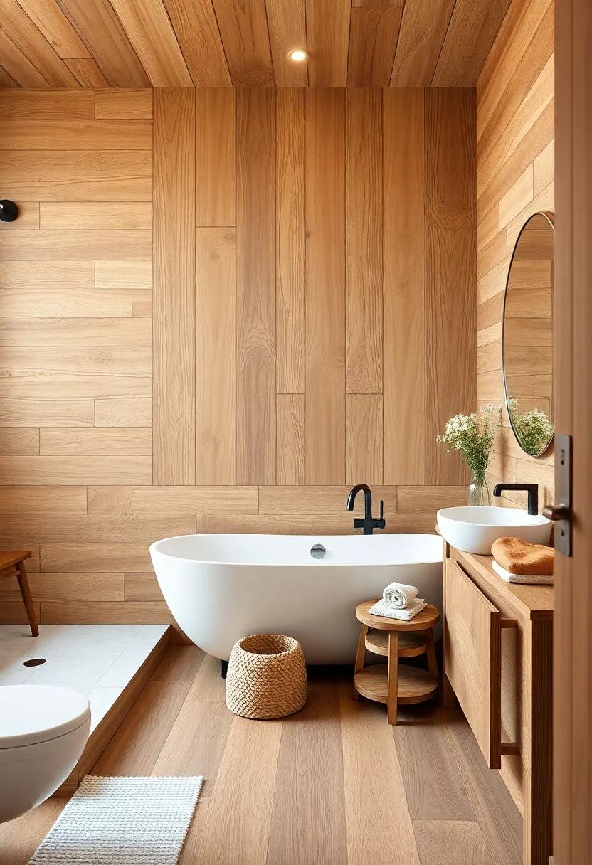 Exploring the Warmth⁢ of Natural Woods in Modern Bathroom Designs