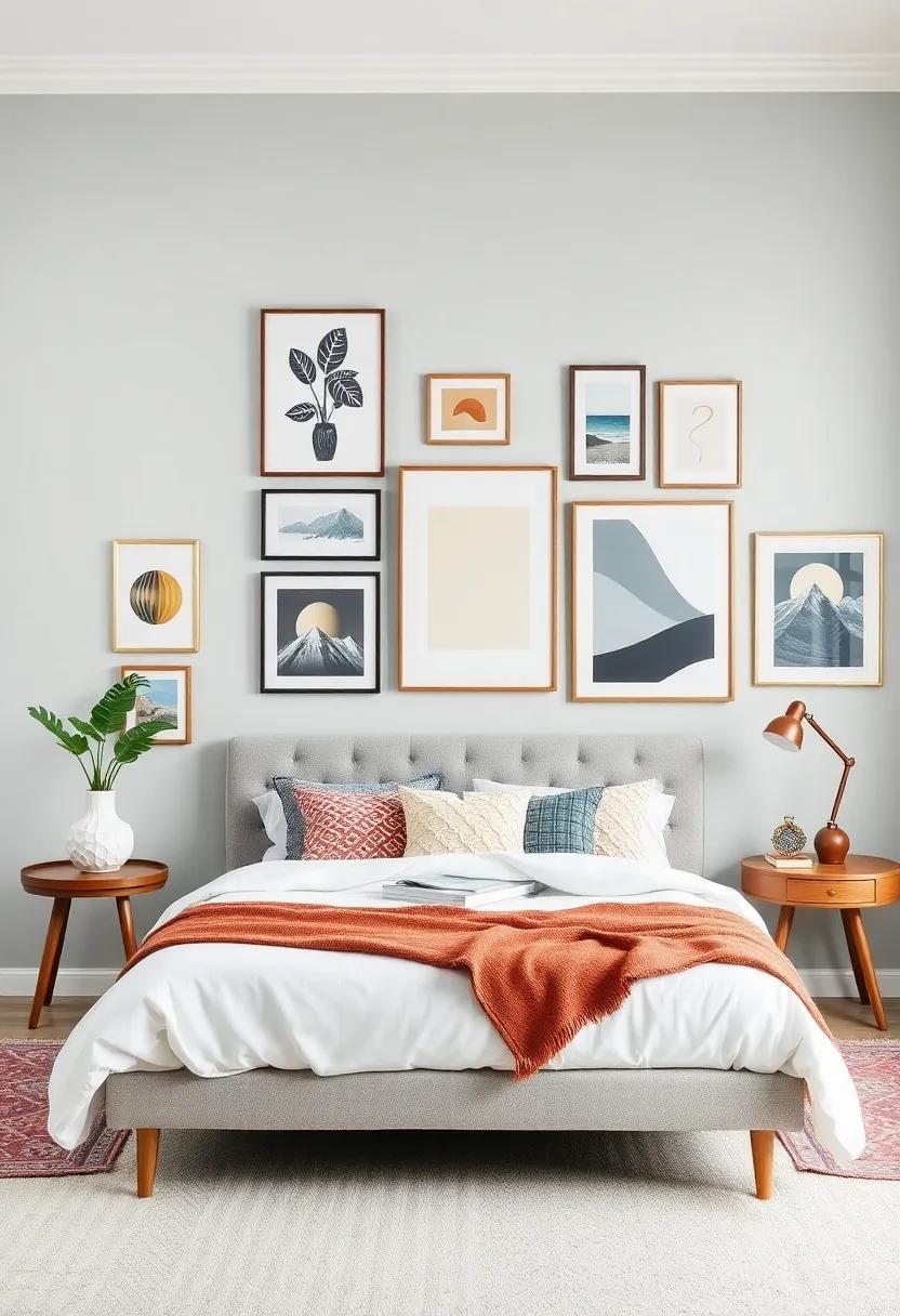 Mix and Match art Styles for a Playful Gallery ⁣Wall Impact