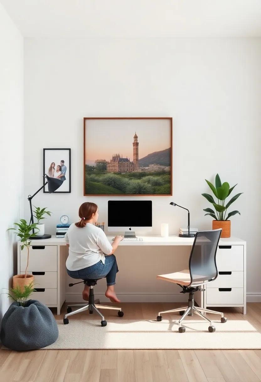 Personalizing Your Workspace with Family Photos and Inspiring Artwork