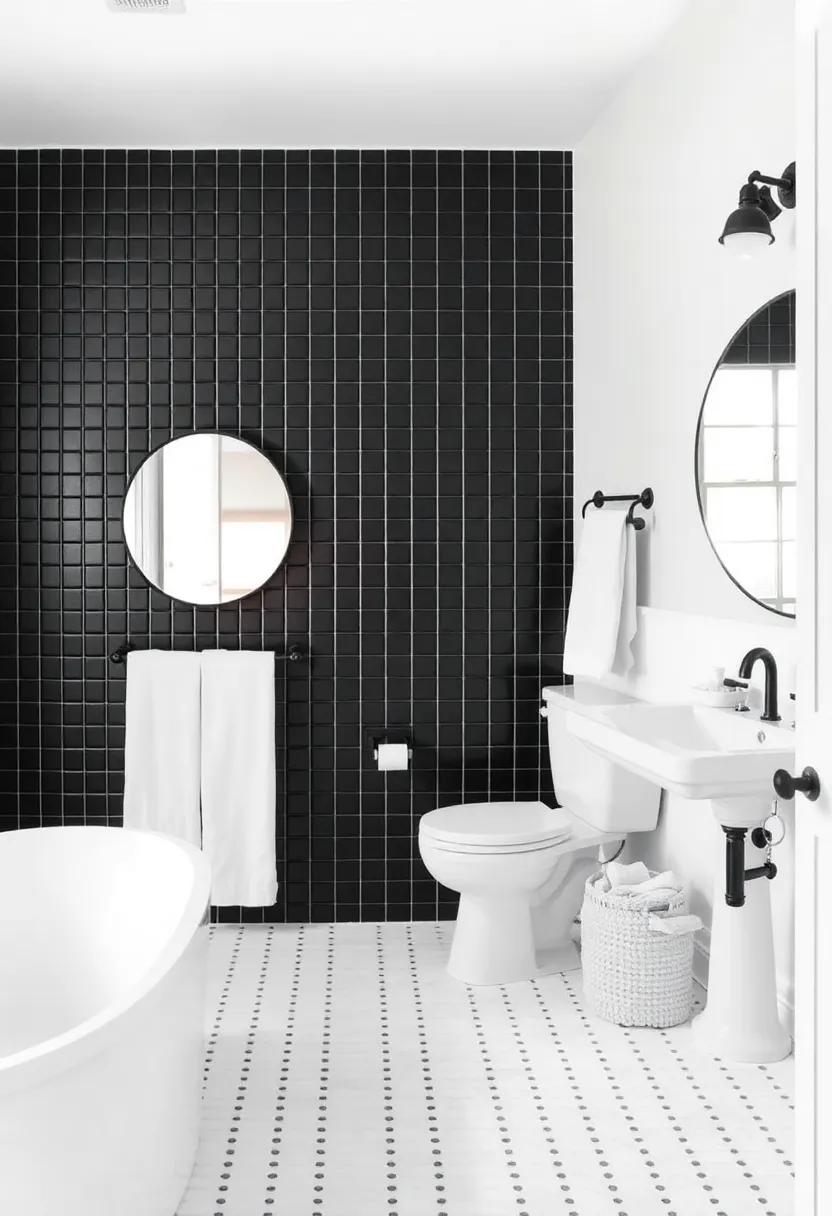 Finding the Perfect Color Balance in Black and White Bathrooms