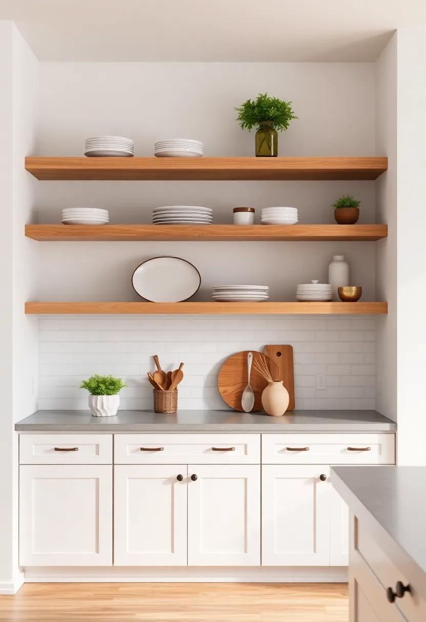 Incorporating Open Shelving and Countertop ‌Combinations