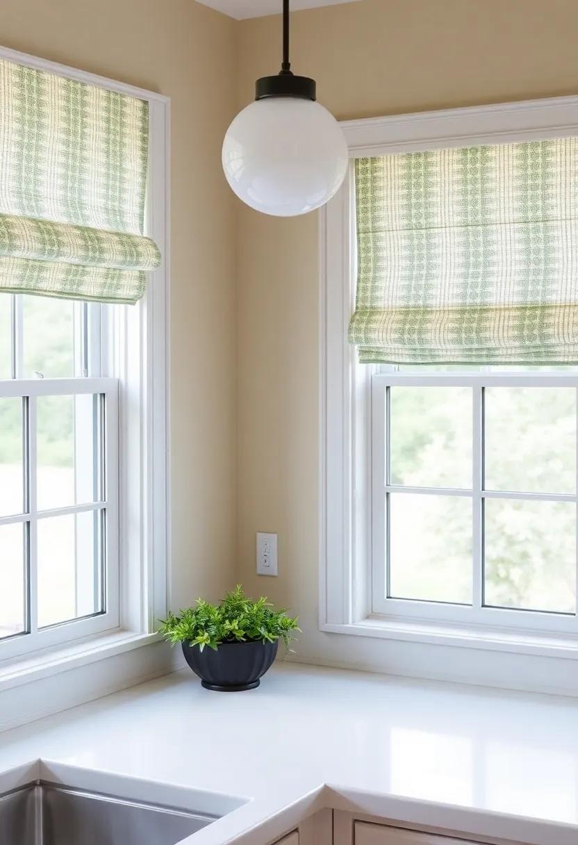 the Beauty of Patterned Roman Shades for a Cozy Kitchen Feel