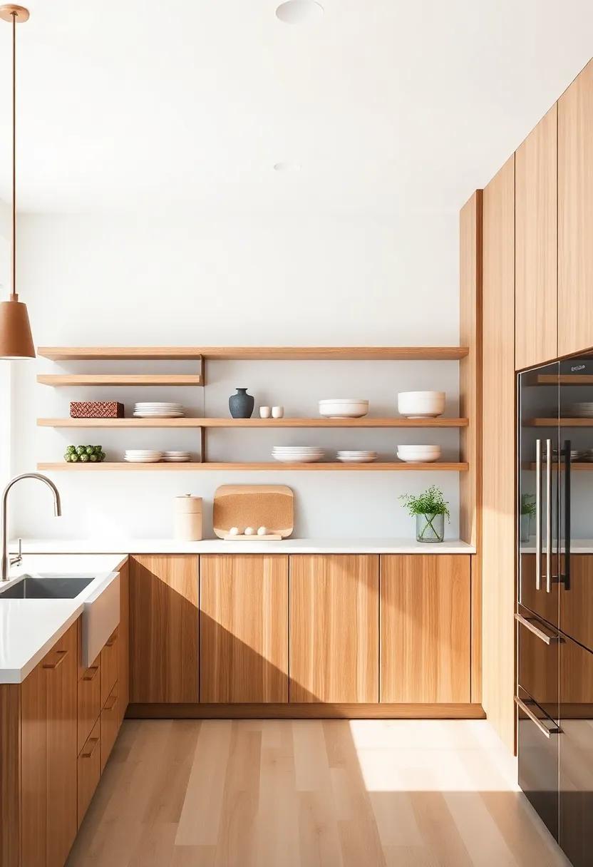 Exploring open Shelving Options Alongside Flat Panel Wood​ Cabinets