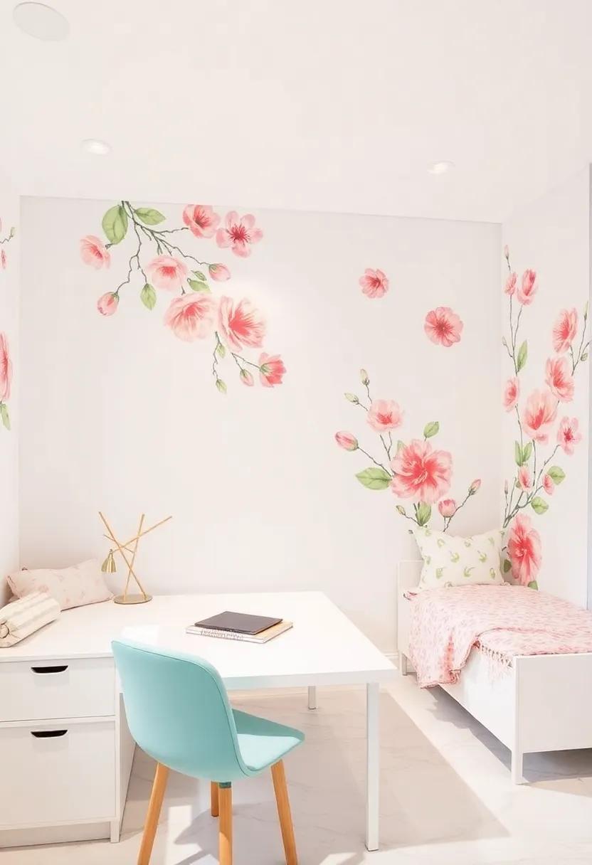 Incorporating Floral themes into Study Areas: ⁣Focus Meets Beauty