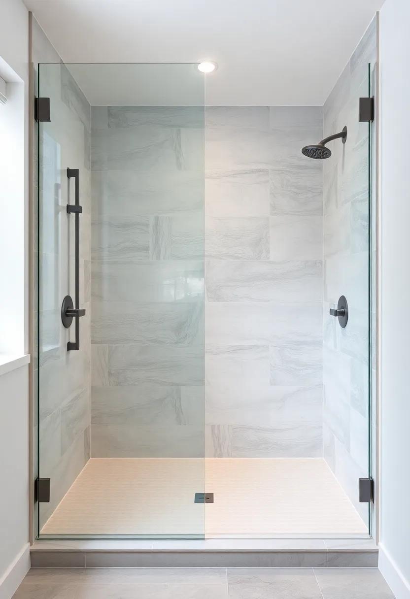 Showcase Artisan ⁣Tile ​work​ in ⁣a Stunning‍ Frameless shower Layout