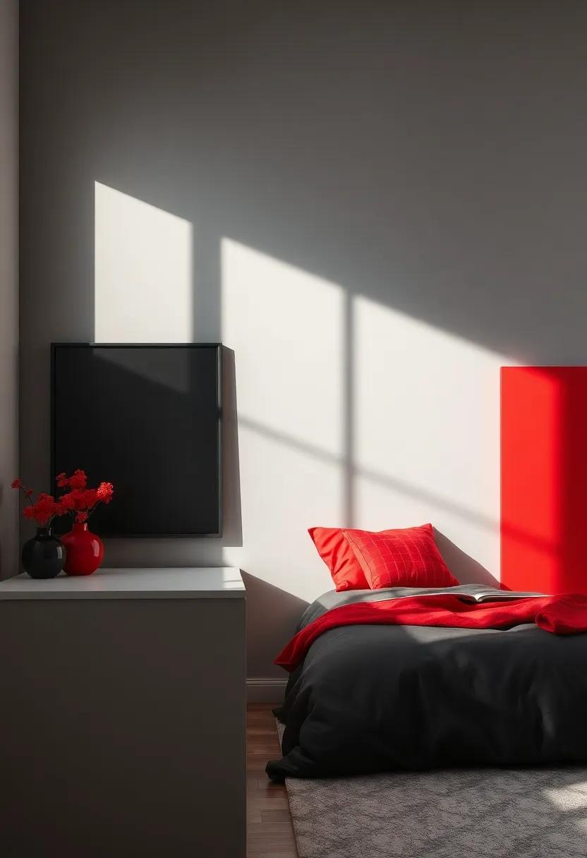 Red Accents: Infusing Personality into Grey ‍Walls‌ with Bold ‍Touches