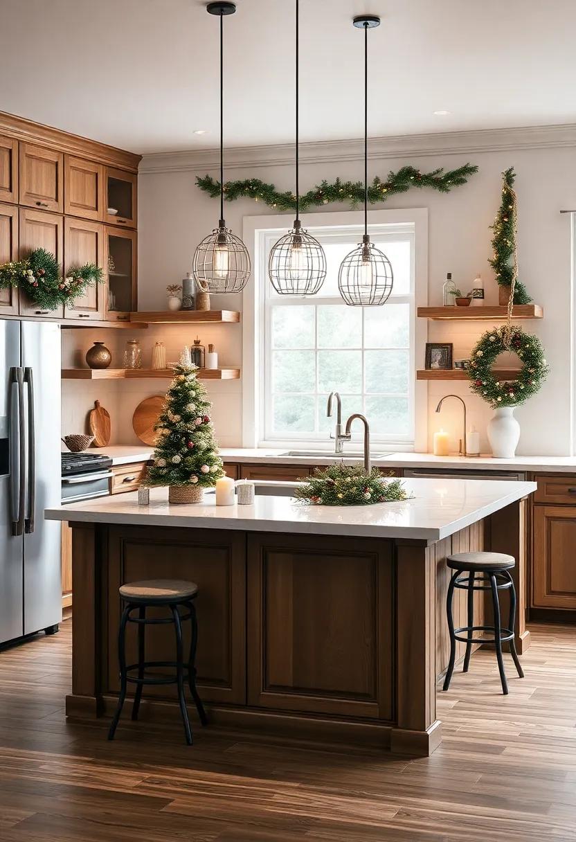 transform Your Kitchen Island Into a Winter Wonderland with charming Decor Elements