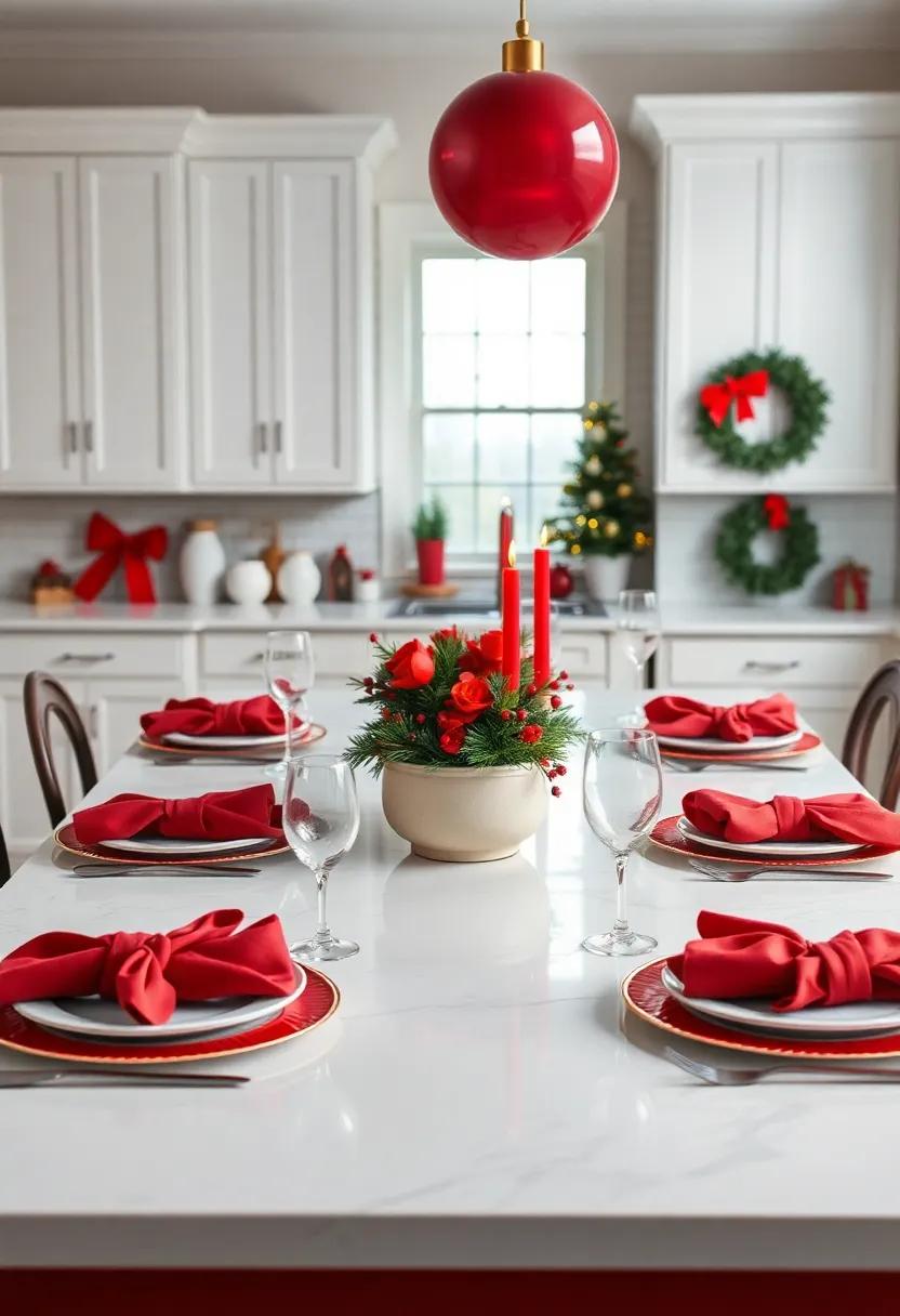 Add⁣ a Pop ⁣of red: Festive Table Settings to ‍Brighten Your Kitchen Island