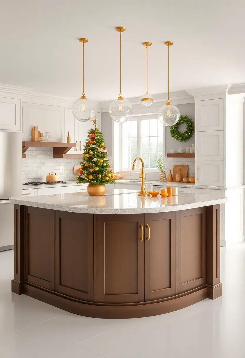 Shimmering Gold Accents: Elevate Your Kitchen Island Decor for ⁢a Luxe Feel