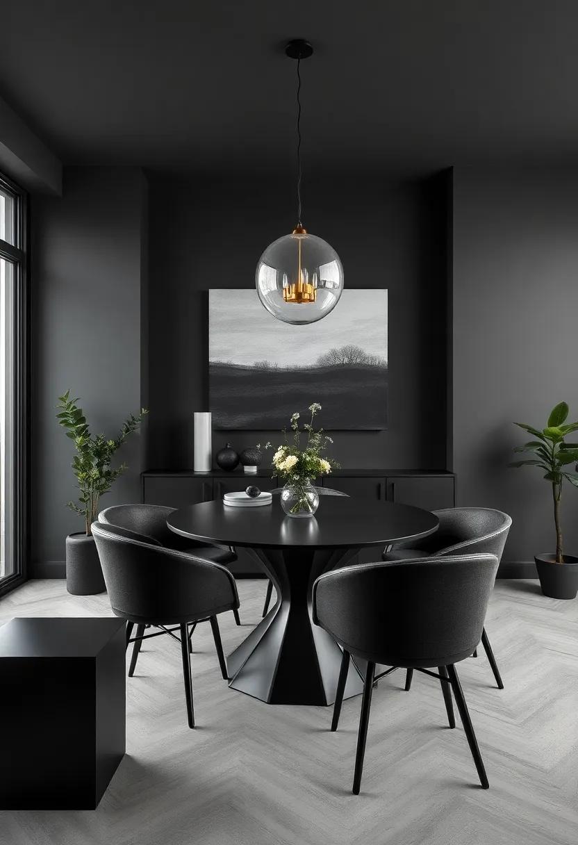 Bold Centerpieces Unleashing The Drama Of ⁢Matte Black Dining​ Tables