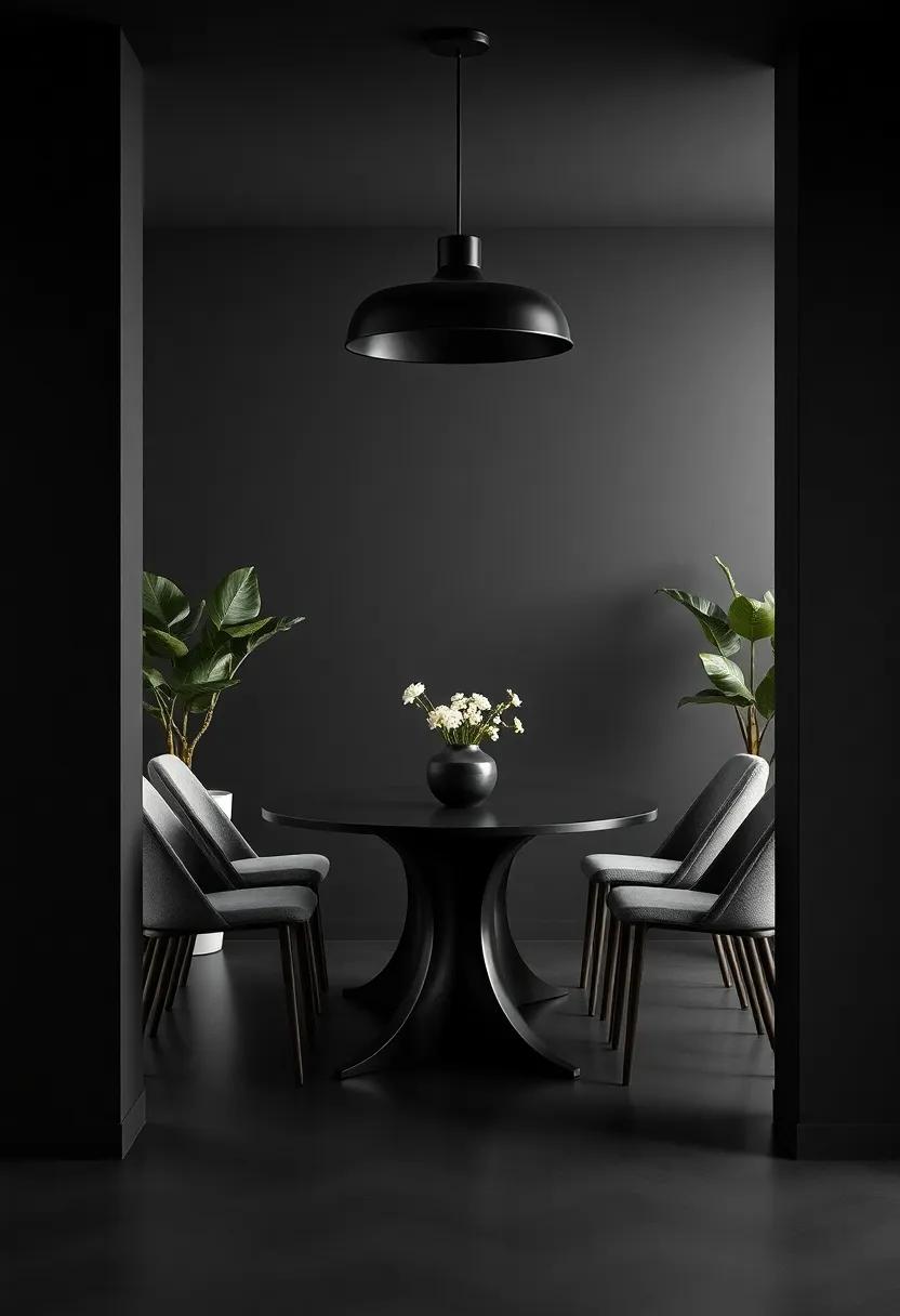 Cohesive Color Palettes Pairing Matte Black With Complementary Shades