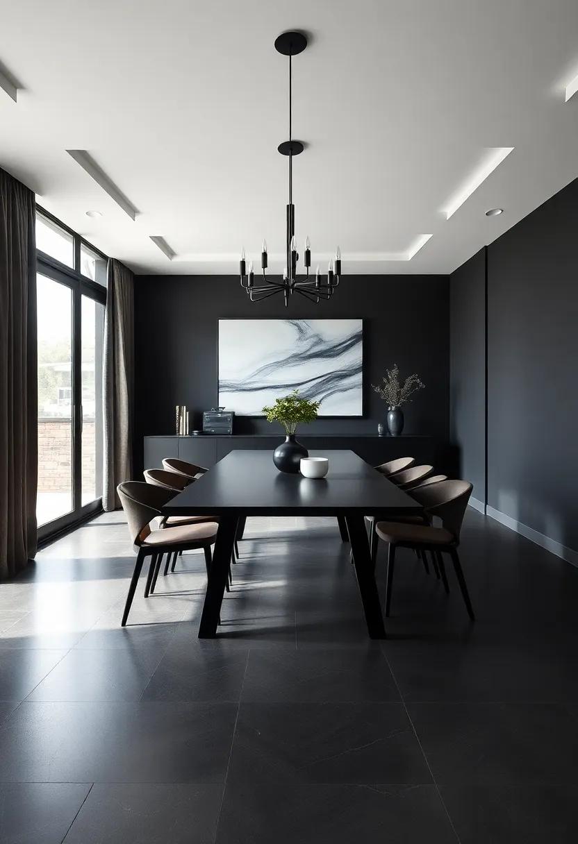 Statement Pieces Elevating Dining Experience With Matte Black ⁣Decor