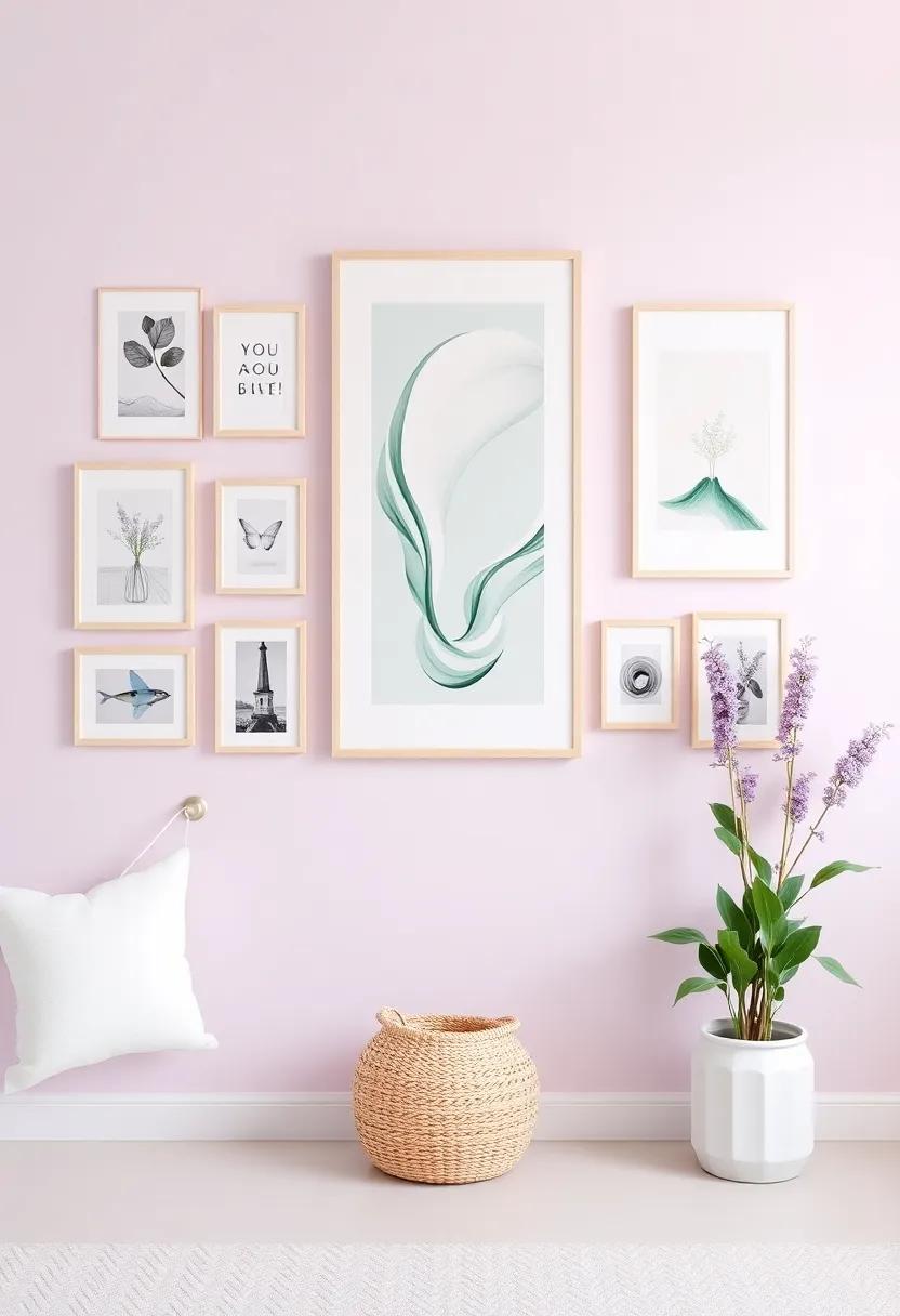 Curating A Beautiful gallery Wall With Mint And Lavender Inspiration