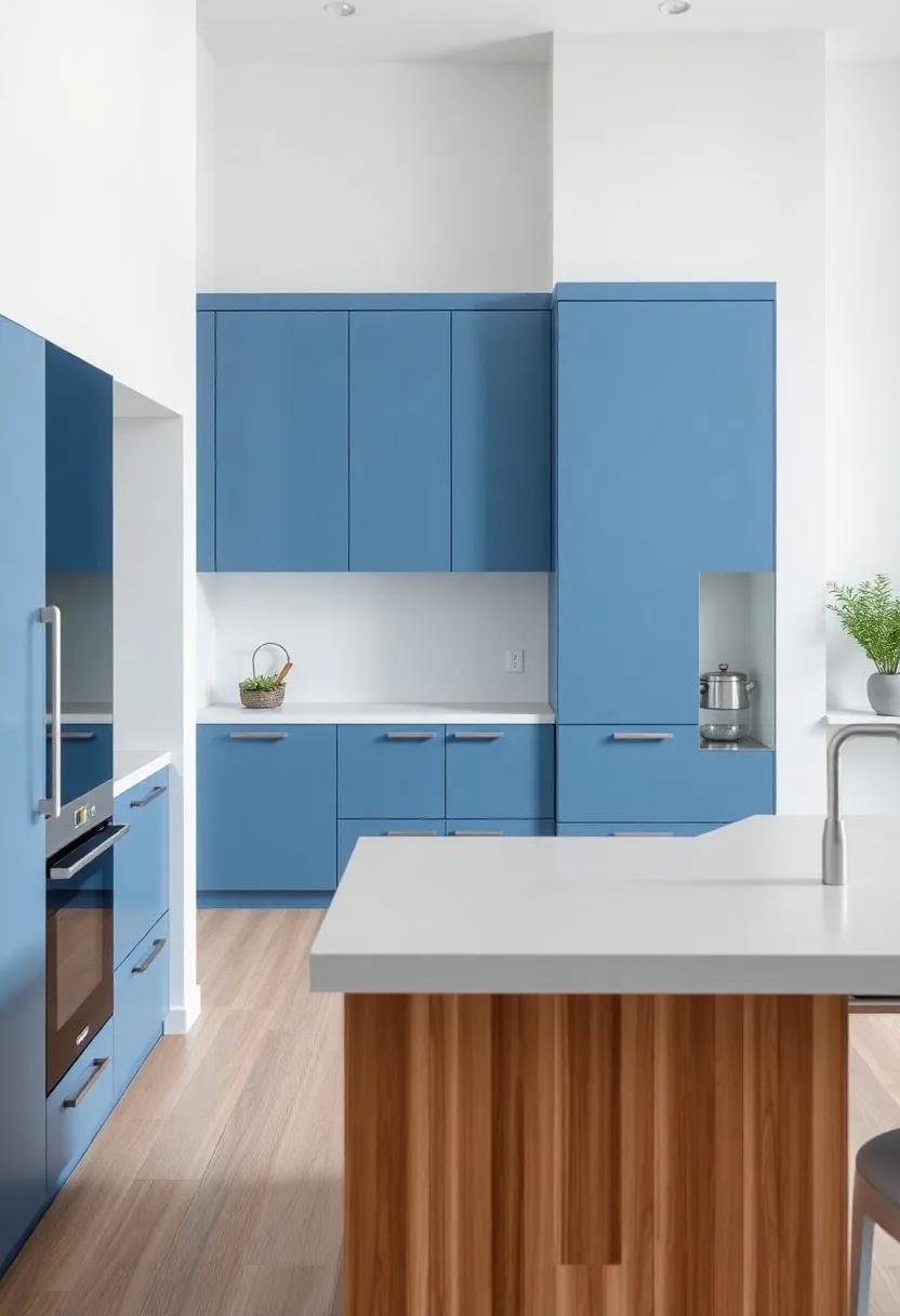 Maximizing Space: Blue Cabinets in Open-Concept⁣ Kitchen Designs