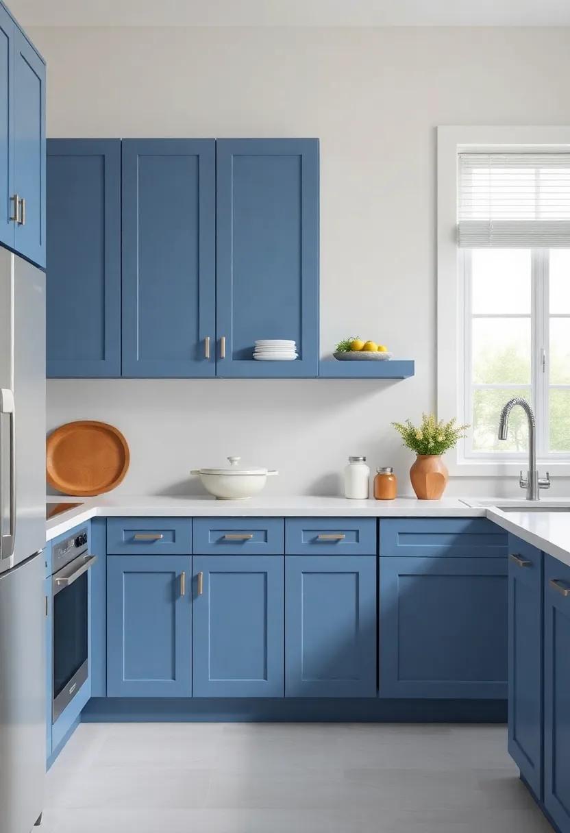 Timeless Appeal: Blending Modern Blue Cabinets⁣ with Traditional Elements