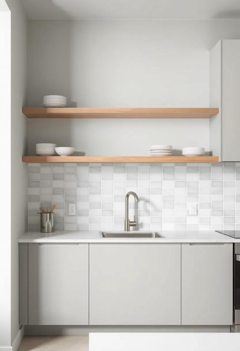 Incorporating Open Shelving with Stylish Tile Backsplashes