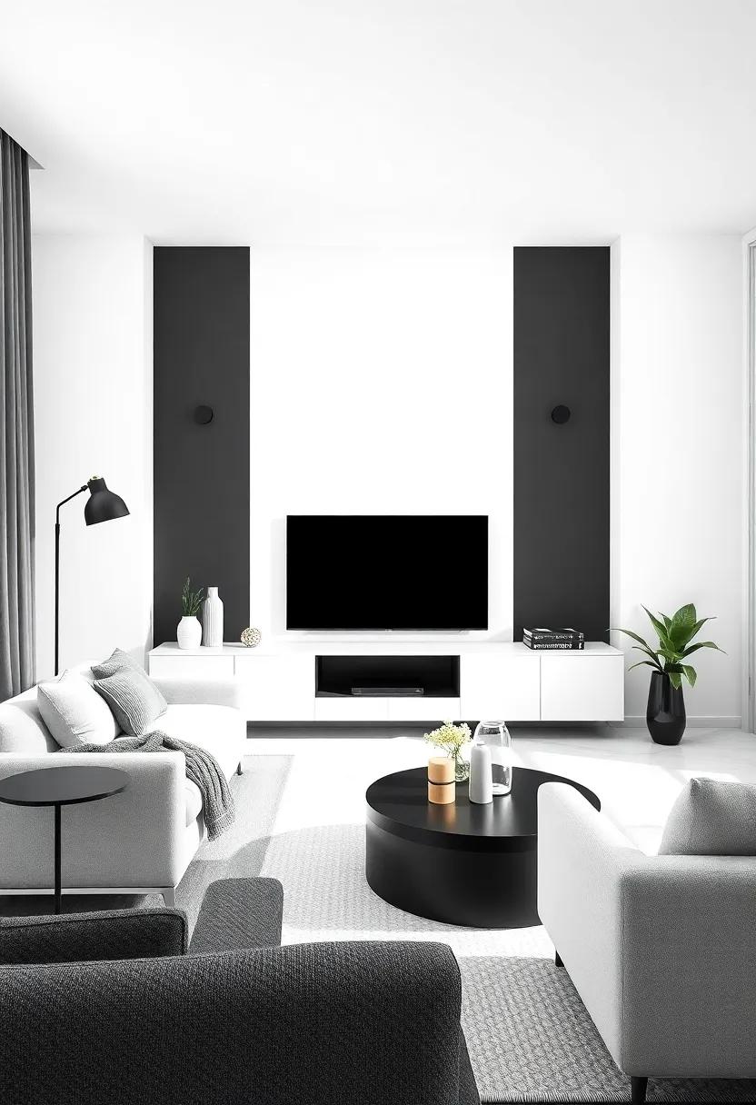 Embracing‍ Monochrome: ⁤A journey into Timeless Elegance⁣ in Living Room Walls