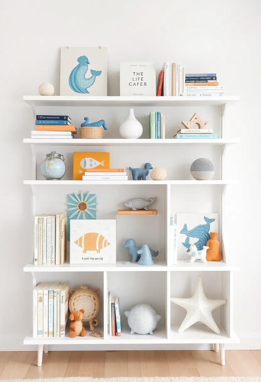 Curating A Shelving Display Of Ocean-Inspired Books and Toys