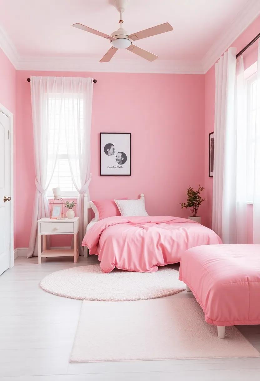 Charming Pink and White Color Palette to transform‌ a Teen Girl's Room into a Dreamy Retreat