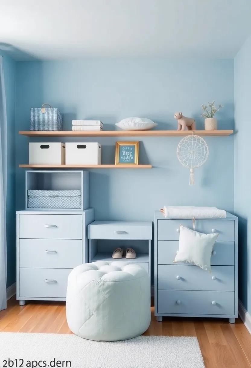 Functional Storage Solutions ⁢That blend Seamlessly with‌ Sky Blue Decor