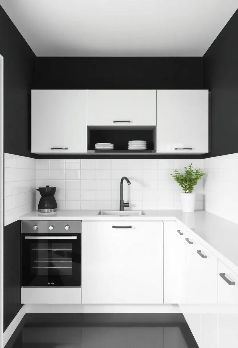 Graphic Black and White: A‌ Timeless Look for Trendy Tiny Kitchens