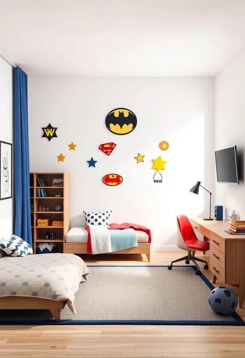 Incorporating iconic⁢ Superhero Symbols⁣ as decor Elements for Added‌ Charm