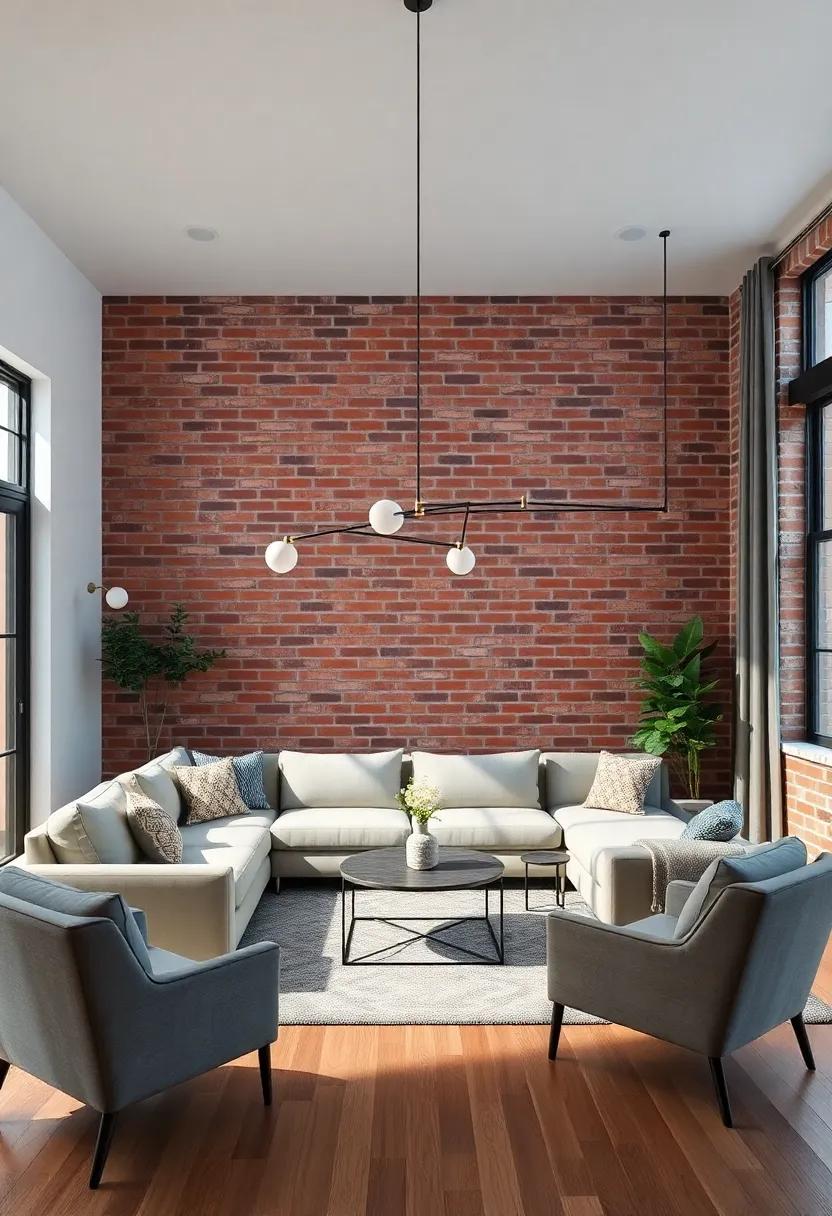 Highlighting Exposed⁣ Brick Walls as the Focal Point‍ of the Room