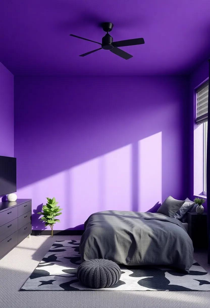 Unleashing Creativity: Designing a Stylish Purple and Black Boys’ Teen Room